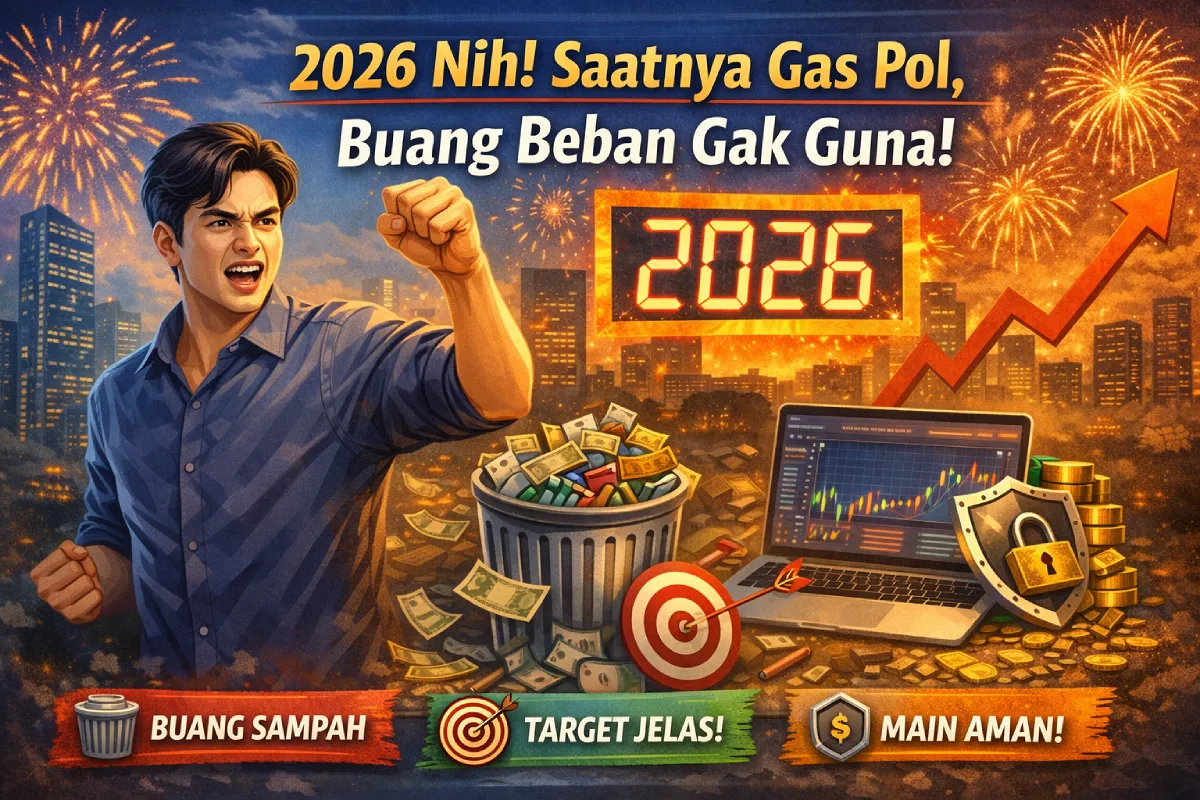Ilustrasi semangat baru menyambut tahun baru 2026 dengan strategi gas pol